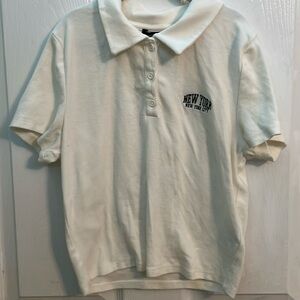 FOREVER21 collar shirt with embroidery detail